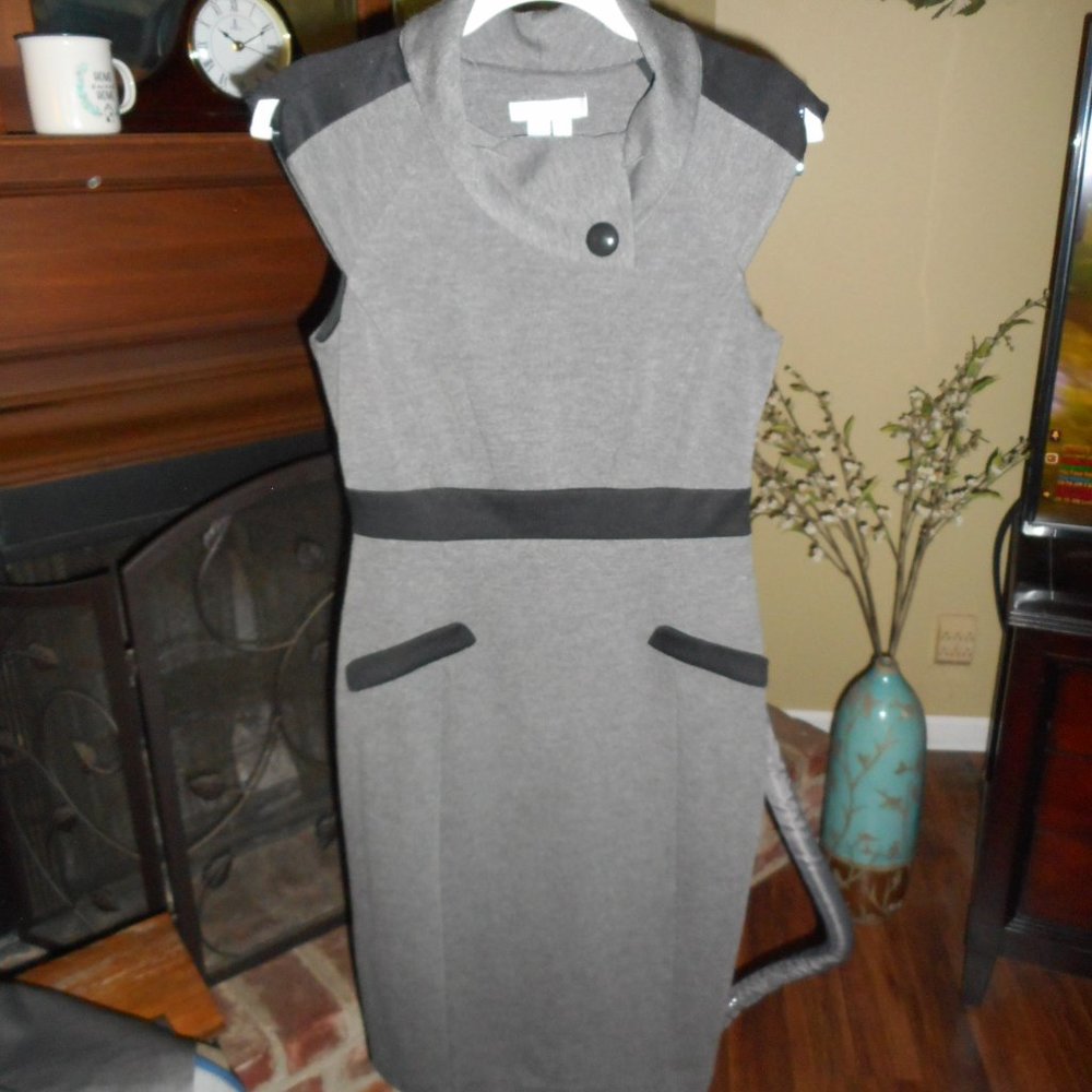 BOGO FREE, London Times Grey and Black knit dress, size 4 - Picture 5 of 11